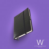 Whitebook Premium, P028w, Ostrich embossed, Black